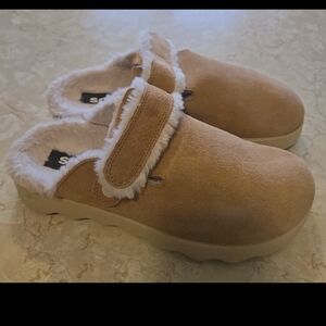 Sorel Womens Size 10 Viibe Suede Clog, Tawny Buff Natural